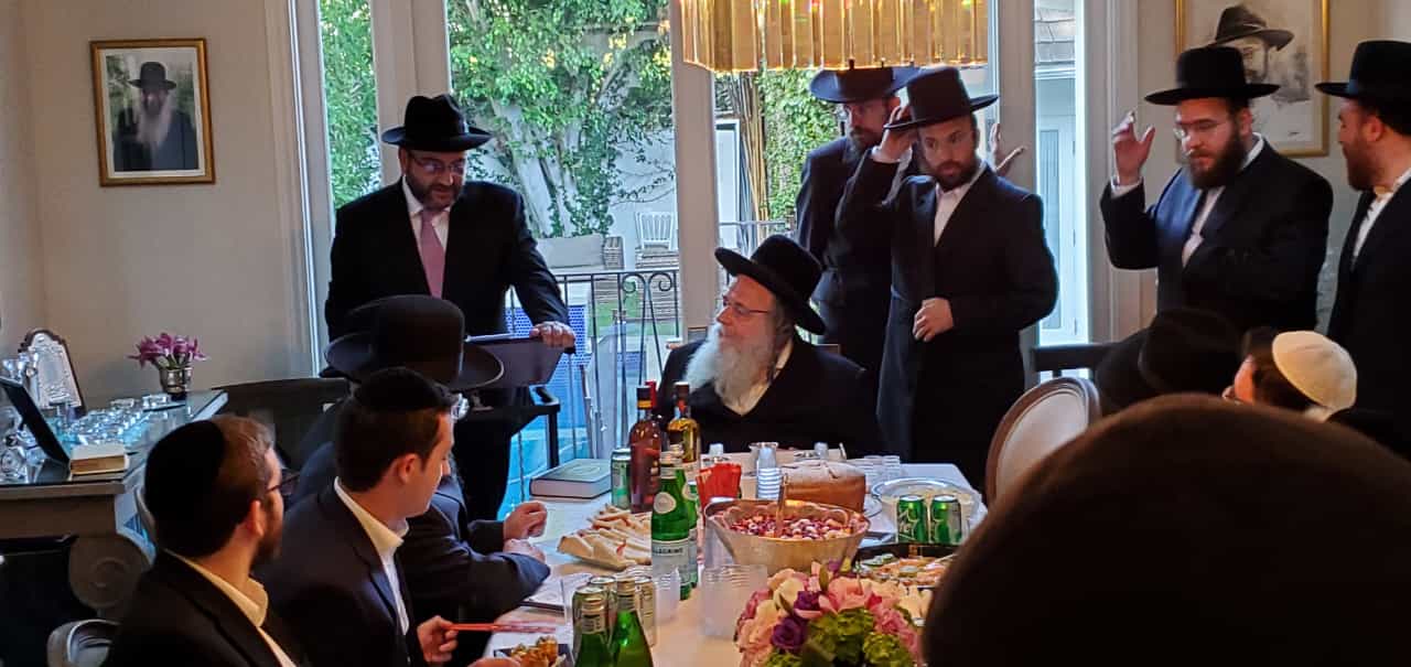 Rabbi Dunner introduces Rav Shaul Alter at his home, June 14, 2022